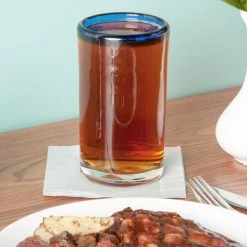 Libbey 92303 Aruba 16 Oz. Customizable Cooler Glass With Cobalt Blue Rim - 12/Case