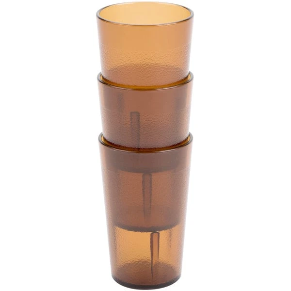 Cambro 500P153 Colorware 5.2 Oz. Amber Customizable SAN Plastic Tumbler - 6/Pack - Image 3