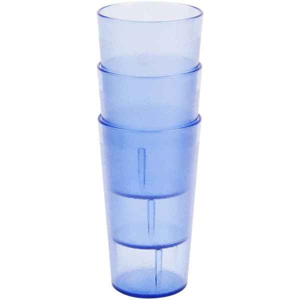 Cambro 1200P401 Colorware 12.6 Oz. Slate Blue Customizable SAN Plastic Tumbler - 6/Pack - Image 3