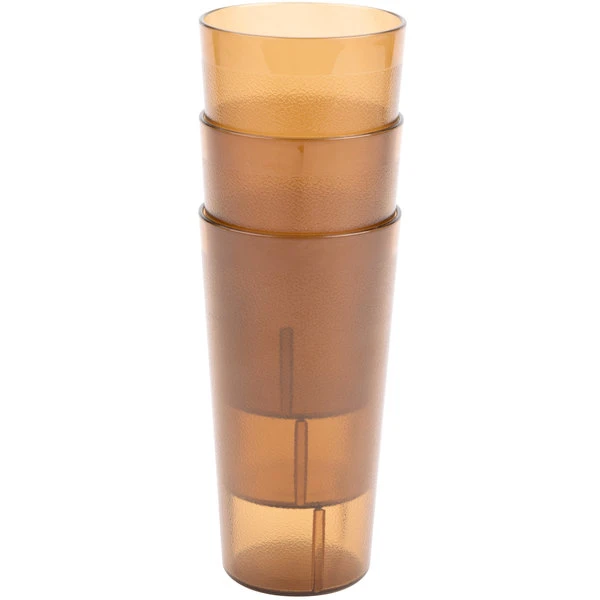 Cambro 2000P153 Colorware 22 Oz. Amber Customizable SAN Plastic Tumbler - 6/Pack - Image 3