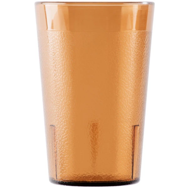 Cambro 800P153 Colorware 7.8 Oz. Amber Customizable SAN Plastic Tumbler - 6/Pack - Image 2