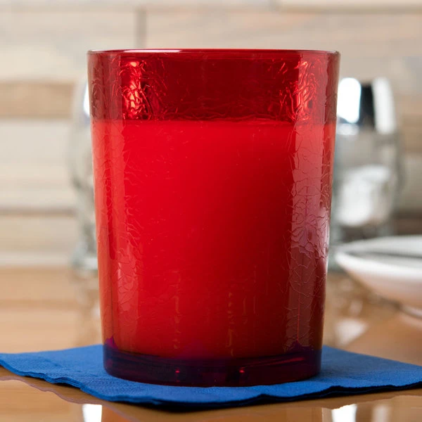 Cambro D14156 Del Mar 14 Oz. Ruby Red Customizable SAN Plastic Tumbler - 36/Case - Image 3