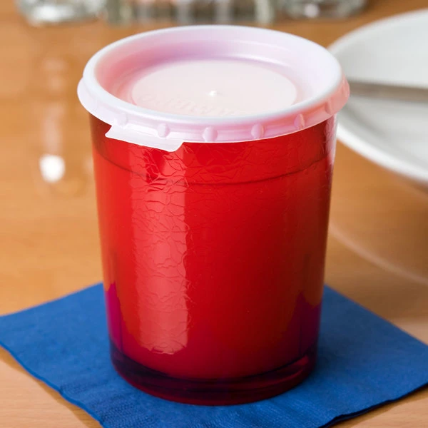 Cambro D14156 Del Mar 14 Oz. Ruby Red Customizable SAN Plastic Tumbler - 36/Case - Image 4