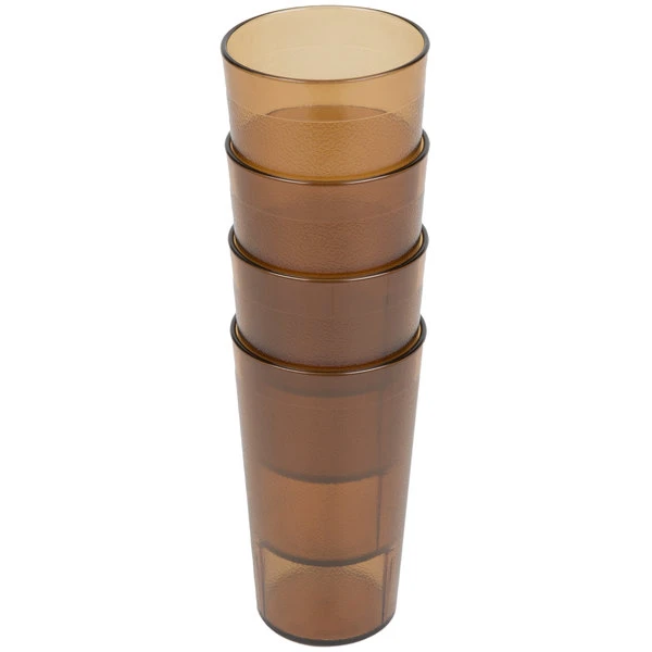 Cambro 1200P153 Colorware 12.6 Oz. Amber Customizable SAN Plastic Tumbler - 6/Pack - Image 3
