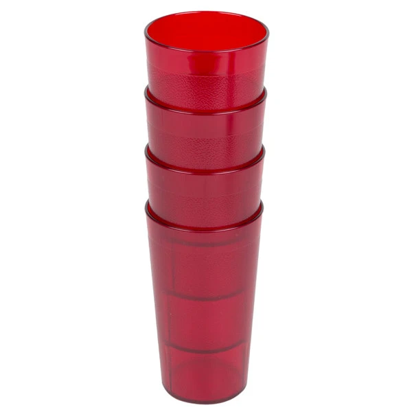 Cambro 800P2156 Colorware 7.8 Oz. Ruby Red Customizable SAN Plastic Tumbler - 24/Case - Image 3