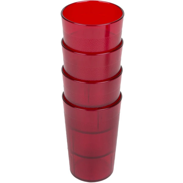 Cambro 800P156 Colorware 7.8 Oz. Ruby Red Customizable SAN Plastic Tumbler - 72/Case - Image 3