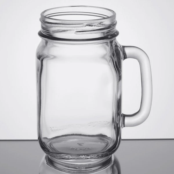 Libbey 97084 16 Oz. Customizable Drinking Jar / Mason Jar With Handle - 12/Case - Image 2